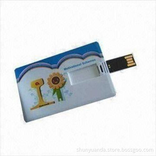 Card-shaped USB Flash Drive with 1 to 64GB, Built-in Password Protection and 10-year Data Retention